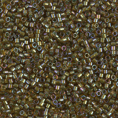 DB1739 - 1g Size 11/0 delicas in Sparkling Mint lined Topaz