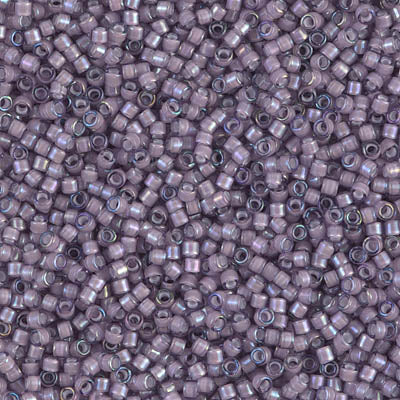 DB1789 - 5g Size 11/0 delicas in White lined Amethyst AB