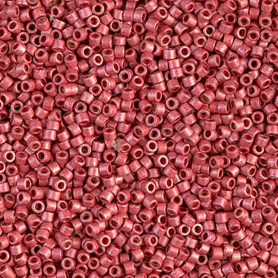 DB1841F - 5g Size 11/0 delicas in Duracoat Galvanised Matt Light Cranberry