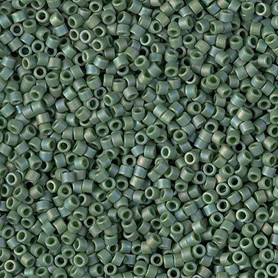 DB2312 - 5g Size 11/0 delicas in Frost Opaque Glaze Rainbow Shamrock