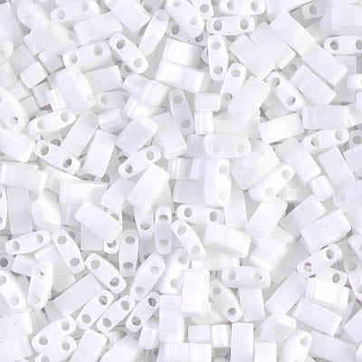 HTL0402 - 5g Half Tila beads in White