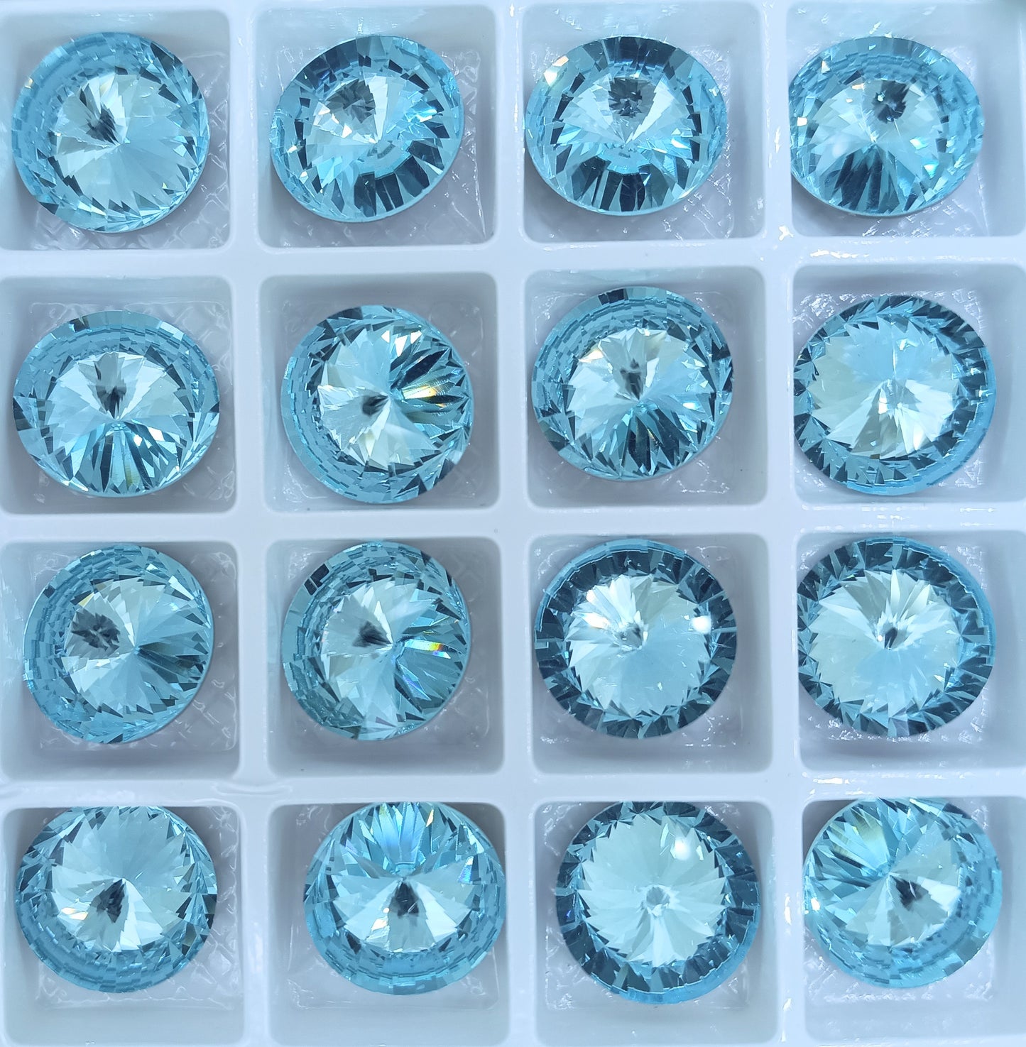 14mm rivoli in Aquamarine (Aurora)