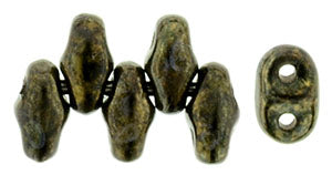 5g MiniDuo beads in Black Bronze Picasso