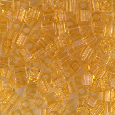0132 - 10g Miyuki 4mm cubes in Transparent Light Topaz