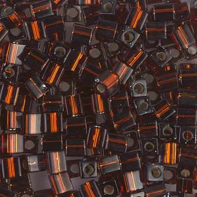 0005 - 10g Miyuki 4mm cubes in Silver lined Dark Topaz