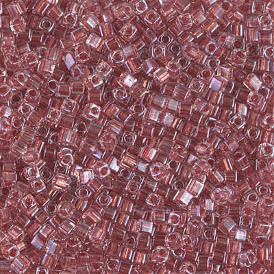 2601 - 5g x 1.8mm Miyuki cubes in Sparkling Antique Rose lined Crystal