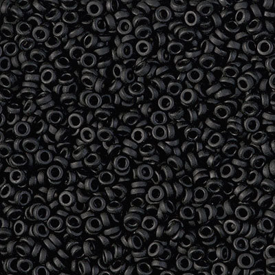 0401F - 2.5g Size 11/0 Miyuki Spacer seed beads in Matt Black