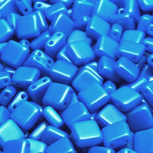 25 x 6mm Czech tiles in Gold Shine Cornflower