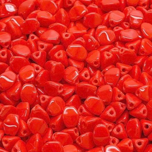 50 x pinch beads in Opaque Red