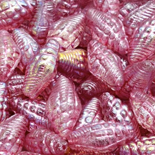 8 x Mitre shells in Pink Lustre AB (16x8mm)