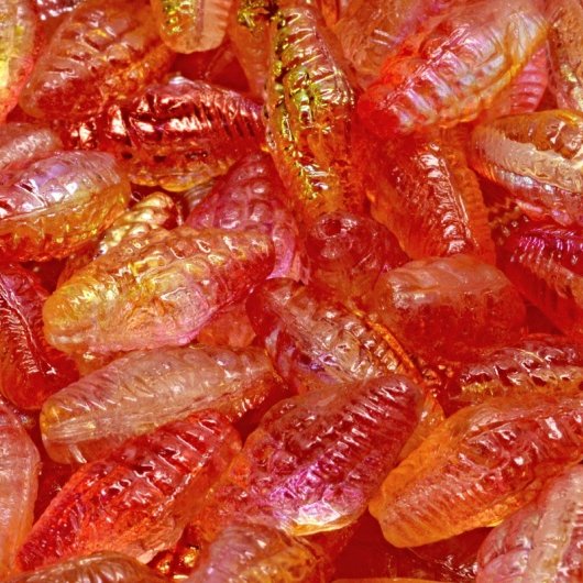 8 x Mitre shells in Orange/Yellow AB (16x8mm)