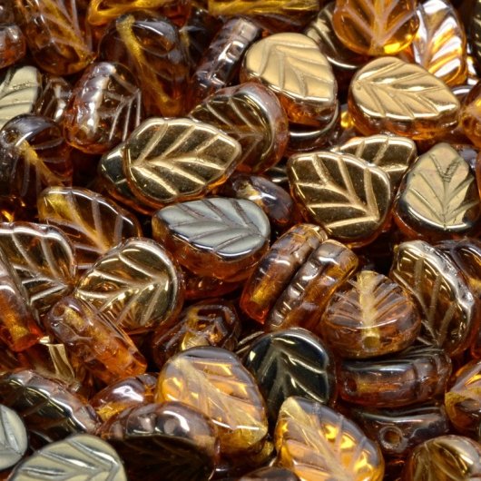 15 x Mint leaves in Topaz Valentinite (10x8mm)