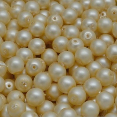 25 x 6mm pearls in Matt Cream Gold