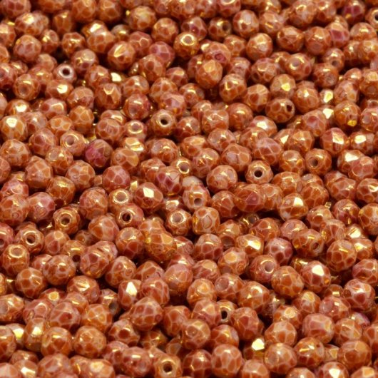 50 x 3mm faceted beads in Terracotta Brown
