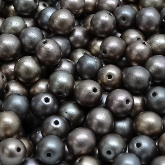 25 x 6mm round beads in Zinc Iris