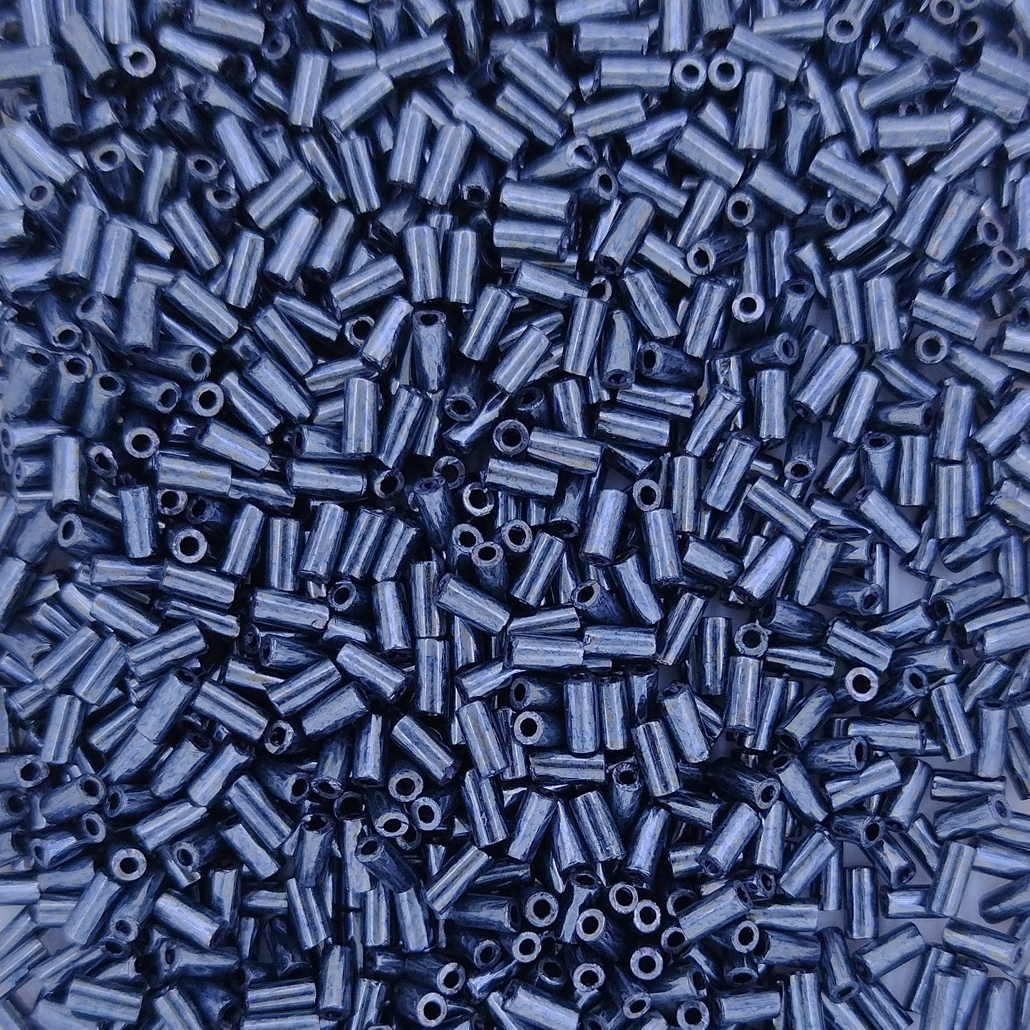 0451 - 10g x 3mm Miyuki Bugles in Gunmetal