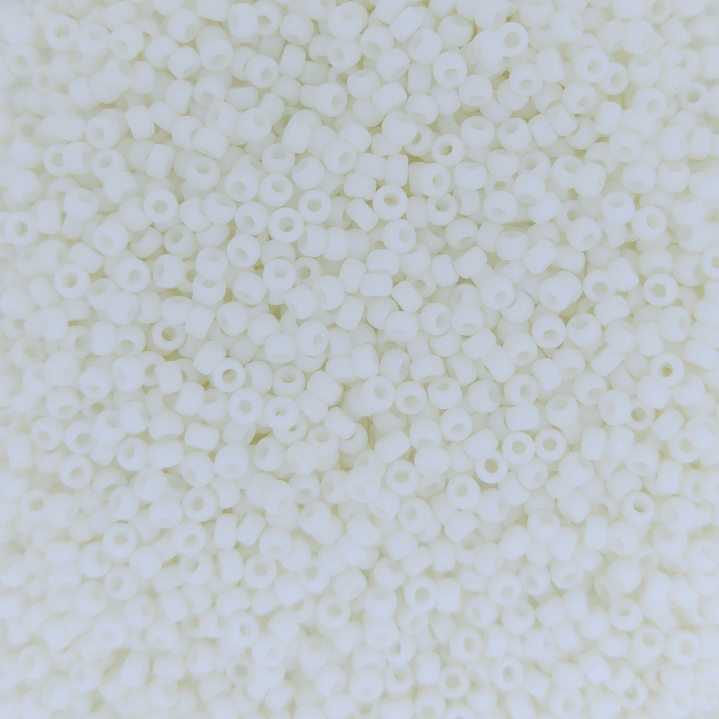 2021 - 10g Size 11/0 Miyuki seed beads in Matt Opaque Cream