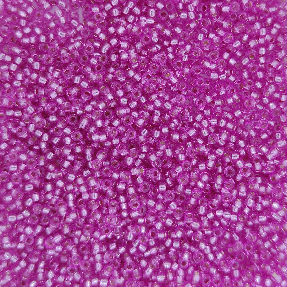 4267 - 25g Size 15/0 Miyuki seed beads in Duracoat Silver lined Pink Parfait
