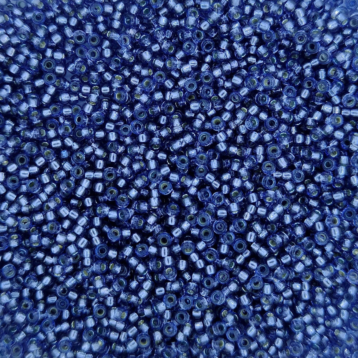 4276 - 25g Size 15/0 Miyuki seed beads in Duracoat Silver lined Prussian Blue