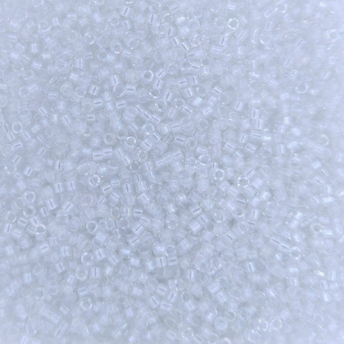 DB1671 - 5g Size 11/0 delicas in Pearl lined Crystal AB