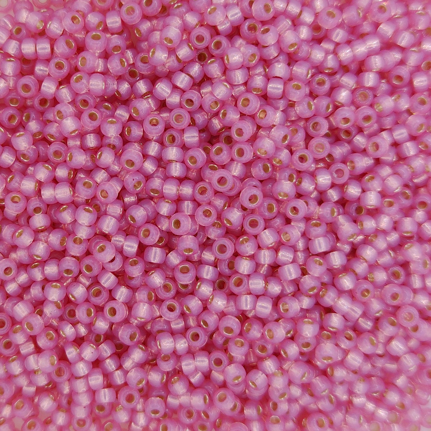 4237 - 10g Size 11/0 Miyuki seed beads in Duracoat Silver lined Pink