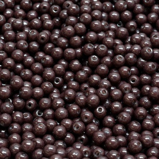 50 x 3mm round beads in Intensive Chocolate