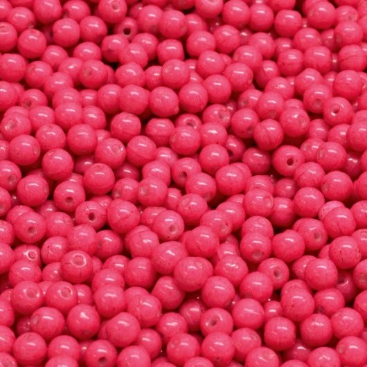 50 x 3mm round beads in Intensive Strawberry