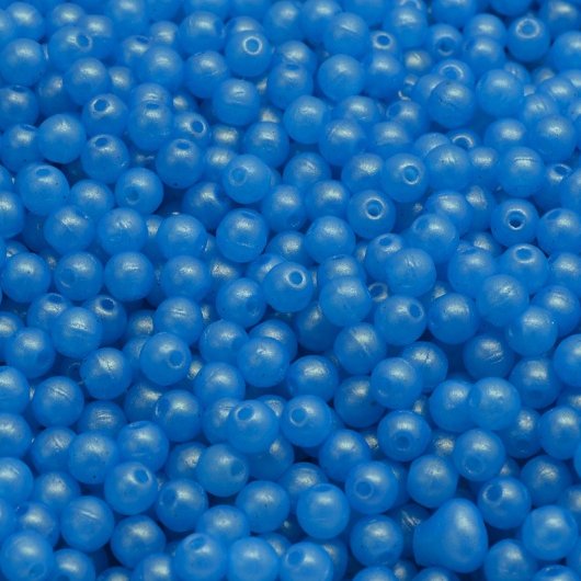 50 x 3mm round beads in Gold Shine Cornflower