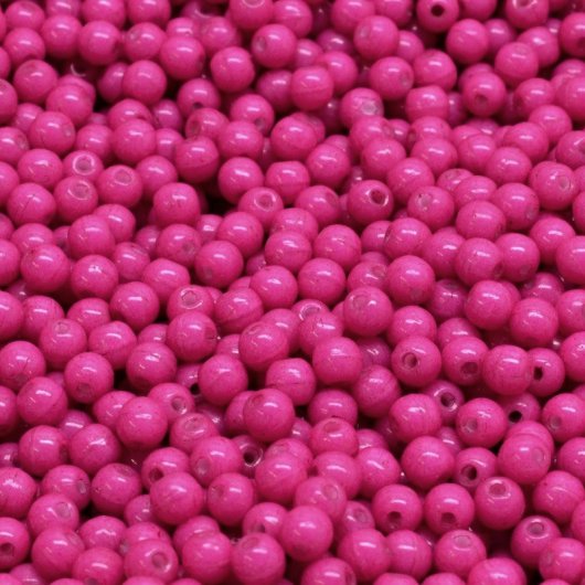 50 x 3mm round beads in Intensive Raspberry