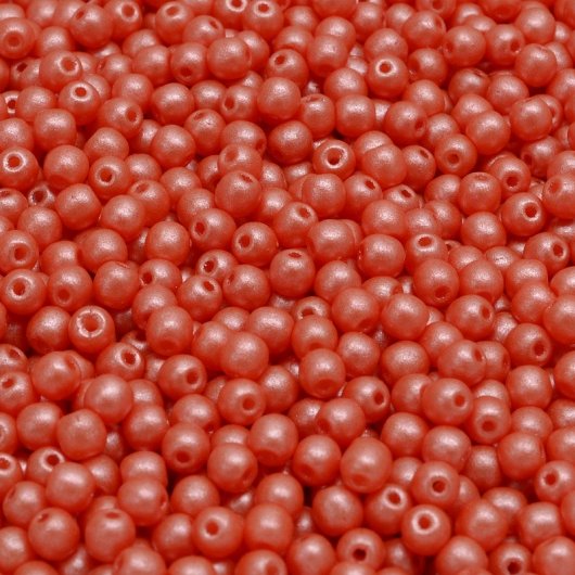 50 x 3mm round beads in Gold Shine Coral