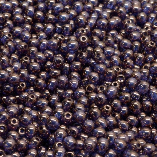 50 x 3mm round beads in Crystal/Bronze