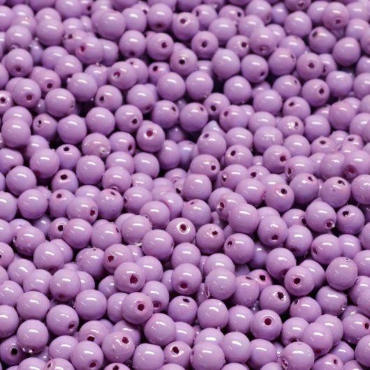 50 x 3mm round beads in Lilac