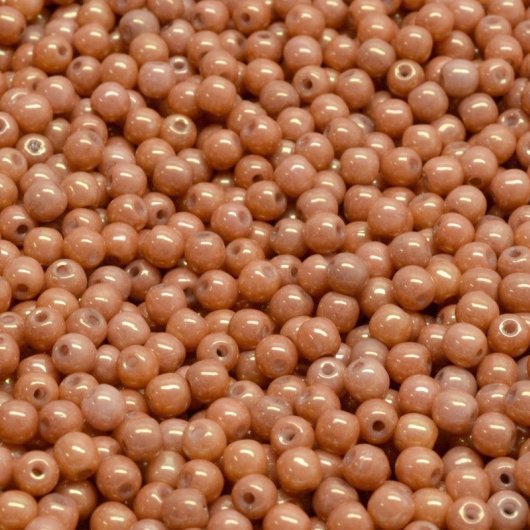 50 x 3mm round beads in Opaque Gold Lustre