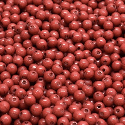 50 x 3mm round beads in Intensive Brick