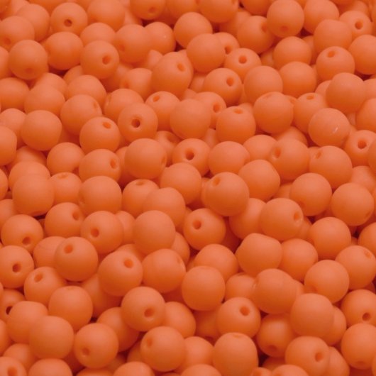 50 x 3mm round beads in Matt Orange