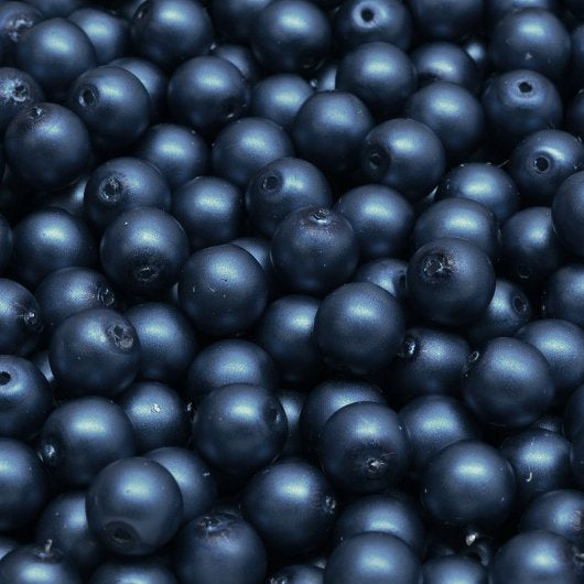 25 x 6mm pearls in Dark Blue