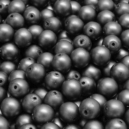 25 x 6mm pearls in Matt Grey