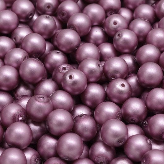 25 x 6mm pearls in Matt Dark Lavender