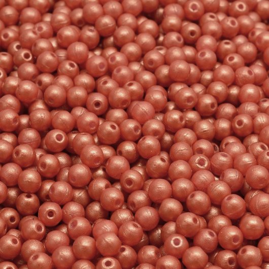 50 x 3mm round beads in Gold Shine Orange