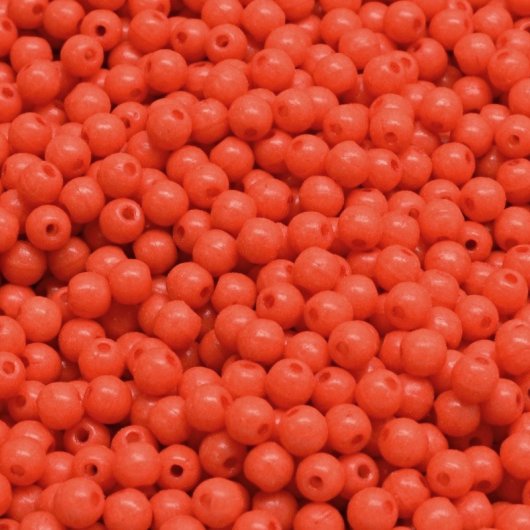 50 x 3mm round beads in Intensive Satsuma