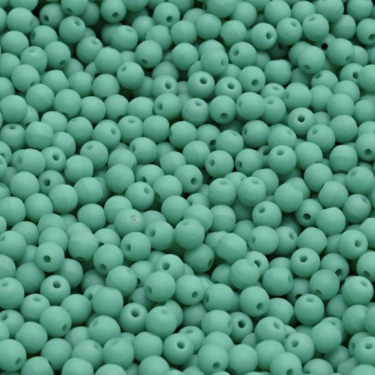 50 x 3mm round beads in Matt Jade