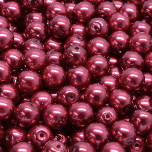 25 x 6mm pearls in Burgundy 70499
