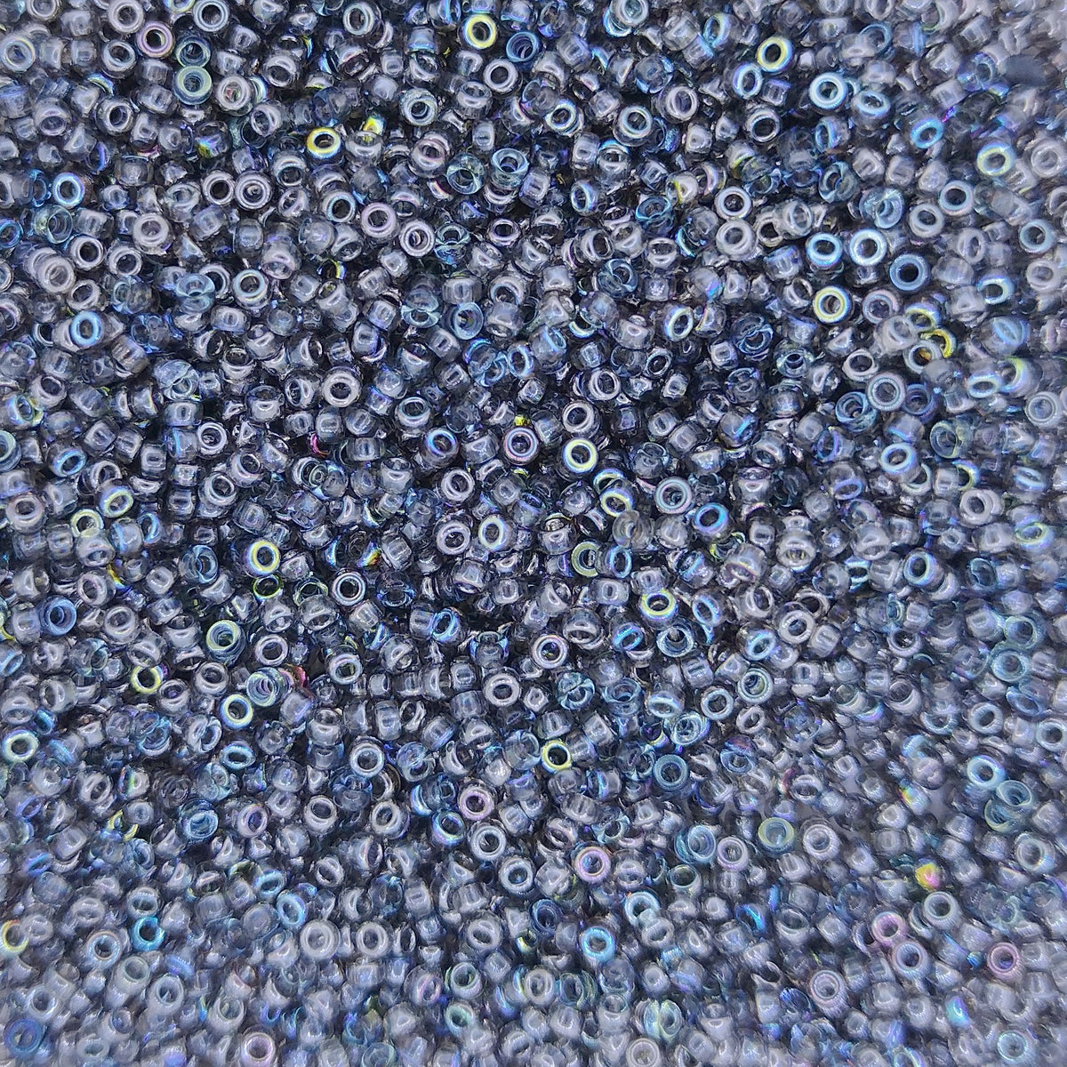 55024 - 25g Size 15/0 Miyuki seed beads in Graphite Rainbow