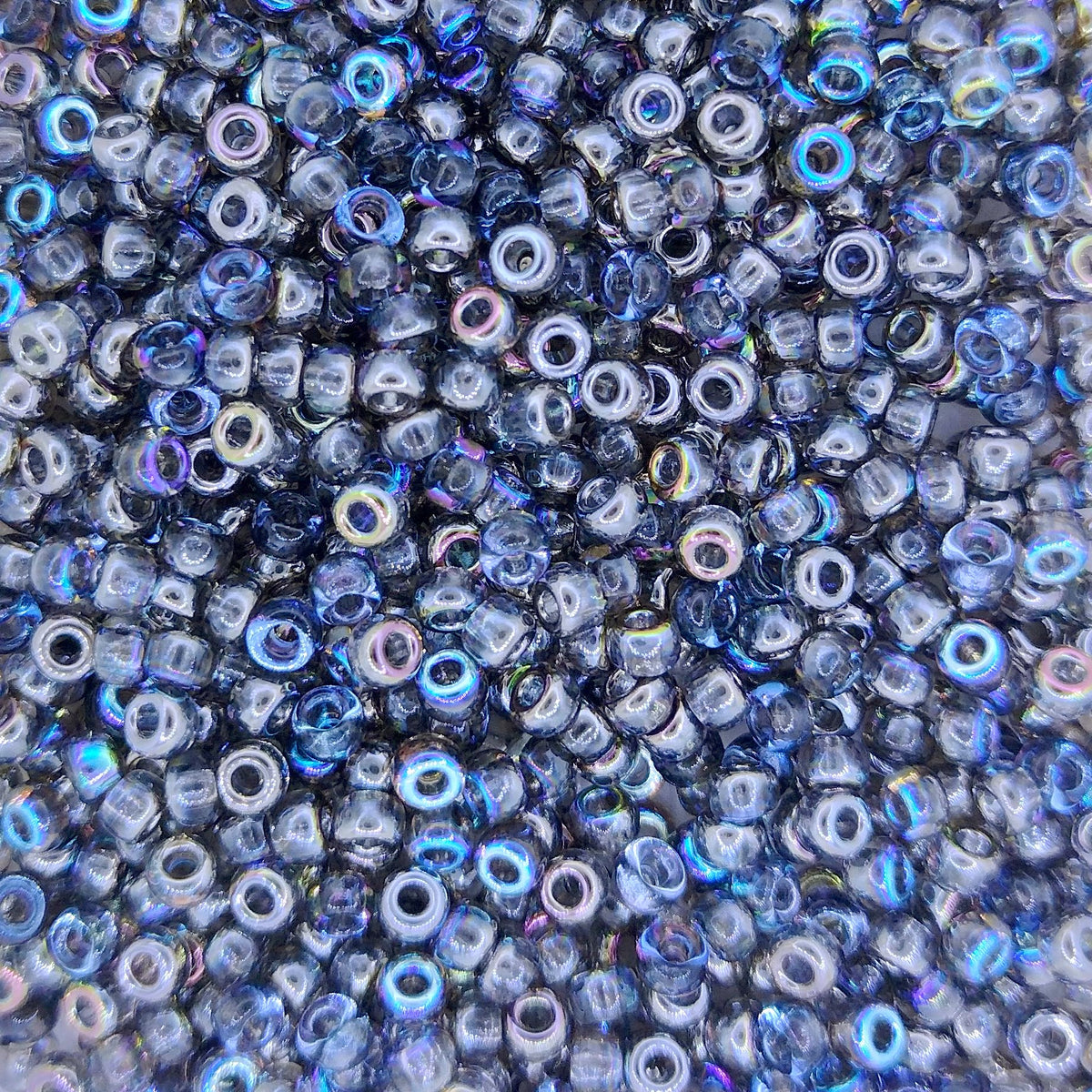 55024 - 10g Size 8/0 Miyuki seed beads in Crystal Graphite Rainbow