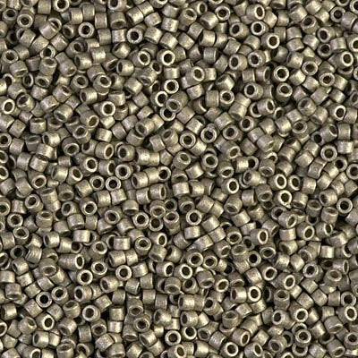 DB1851F - 5g Size 11/0 delicas in Duracoat Galvanised Matt Light Pewter