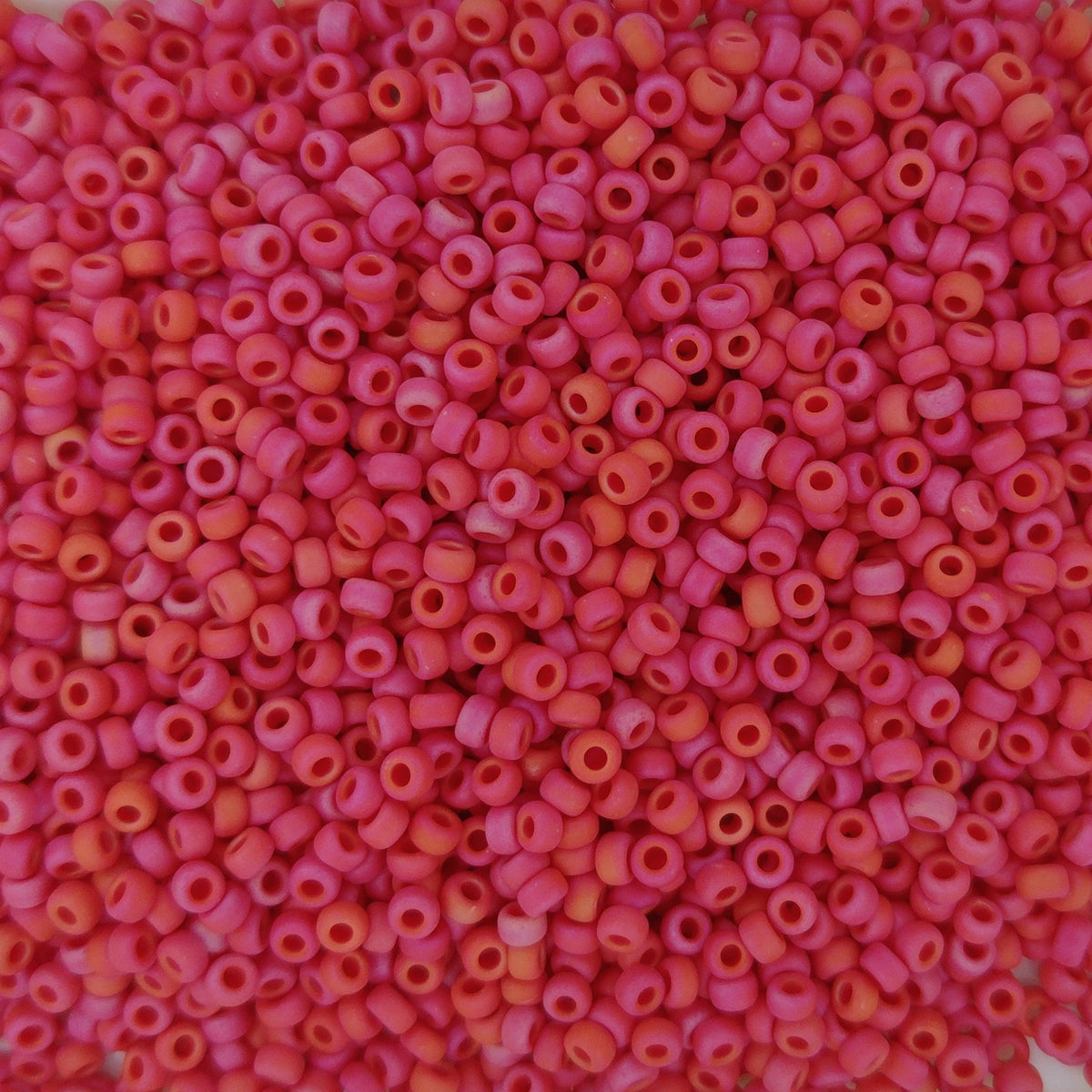 2076 - 10g Size 11/0 Miyuki seed beads in Matt Opaque Red Lustre