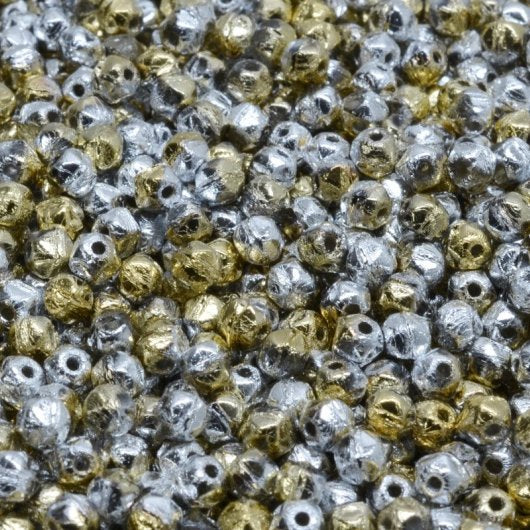 50 x 3.5mm english cut beads in California SIlver