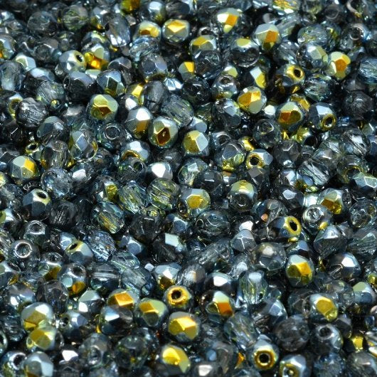 50 x 3mm faceted beads in Crystal Marea