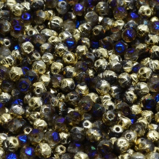 50 x 3.5mm english cut beads in California Blue