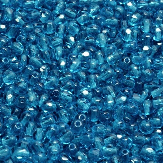 50 x 3mm faceted beads in Aquamarine